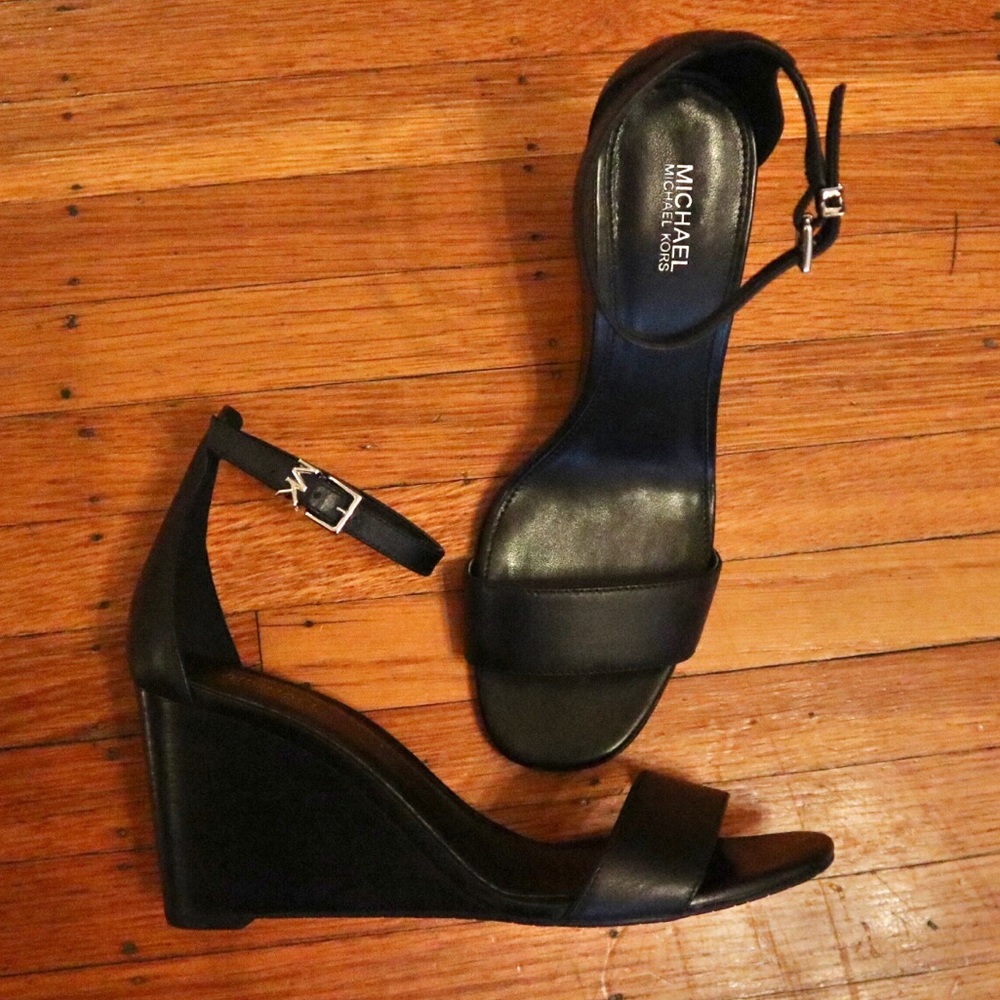 Leather Michael Kors Fiona Wedge